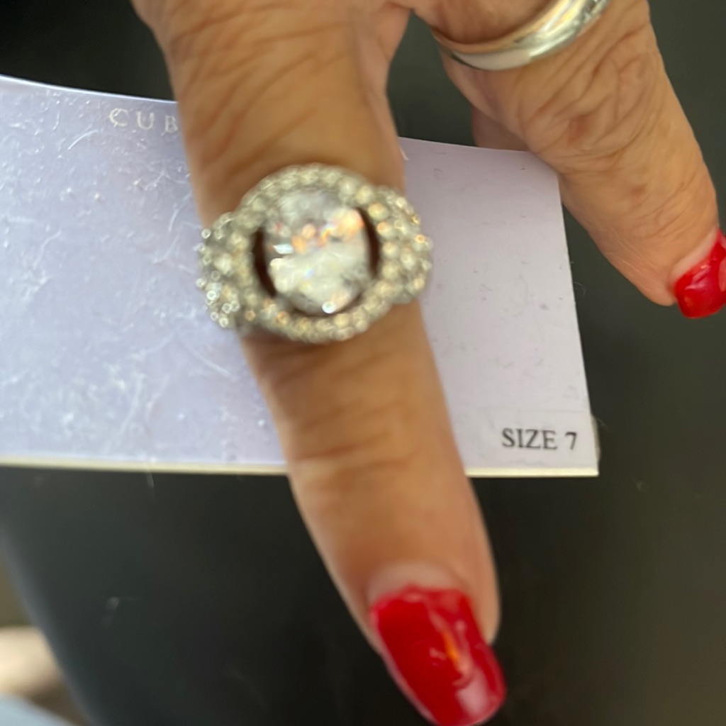 New Badgley Mischka Cocktail Engagement Ring Cz Size 7
